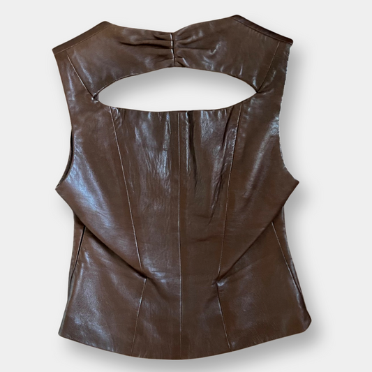 Yigal azrouel chocolate leather top