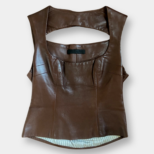 Yigal azrouel chocolate leather top