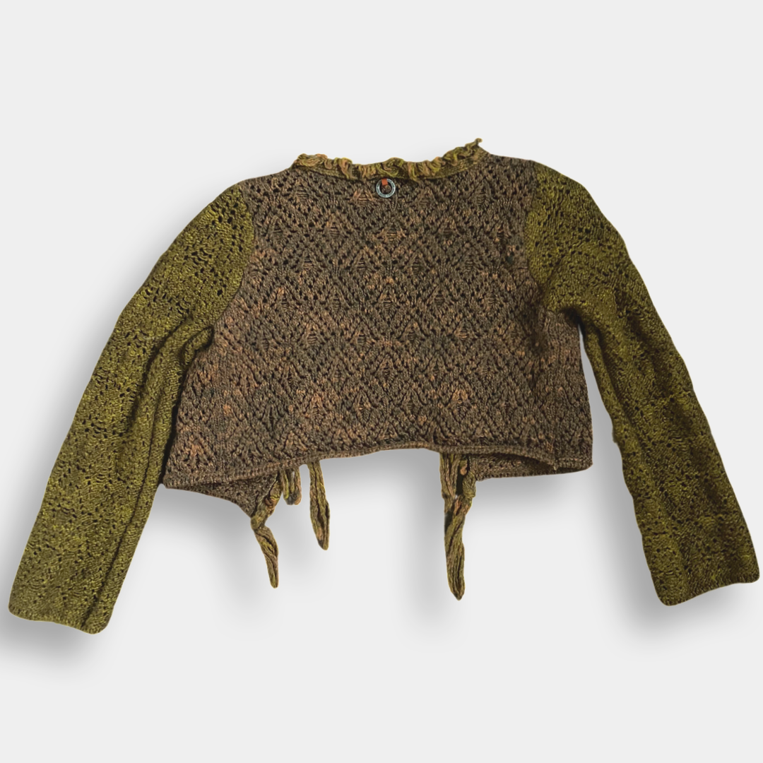 Save the queen knit cropped cardigan