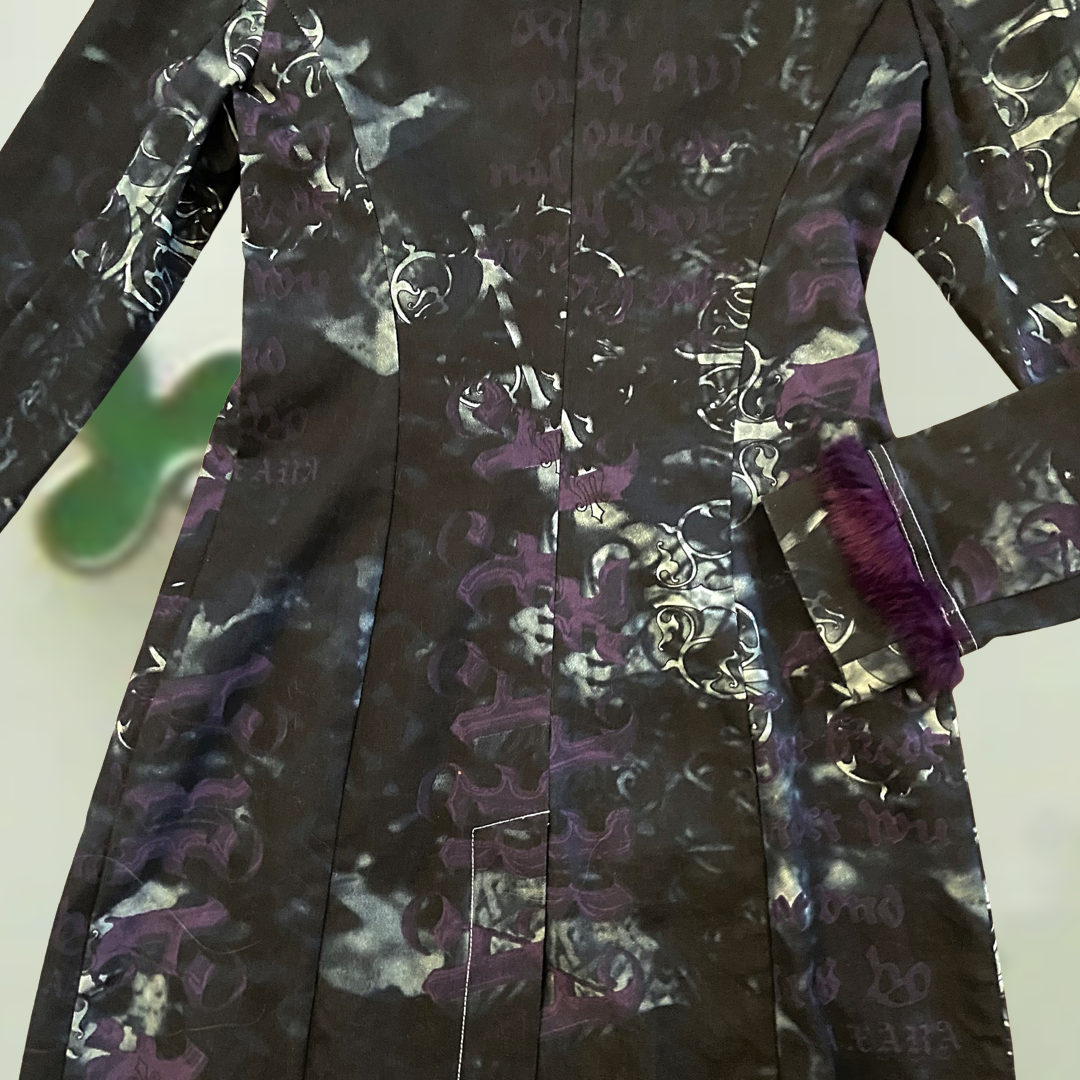 Old english rabbit fur trim military trench