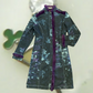 Old english rabbit fur trim military trench